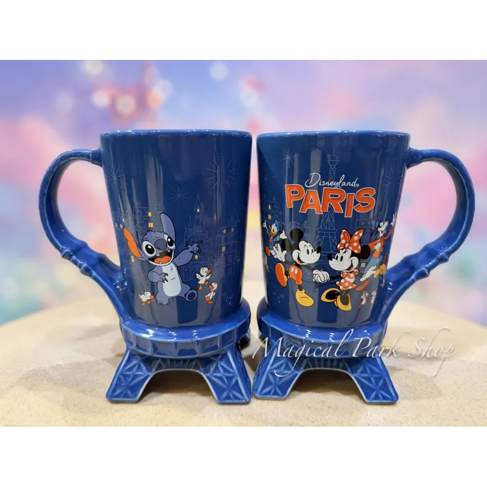 Disneyland Paris Stitch and Mickey Blue Cup – Mug Blue Eiffel Tower Disney