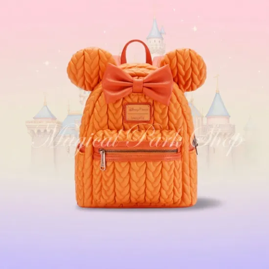 Bolso Loungefly Disney Halloween Pumpkin Spice perfumado – Mochila Minnie naranja