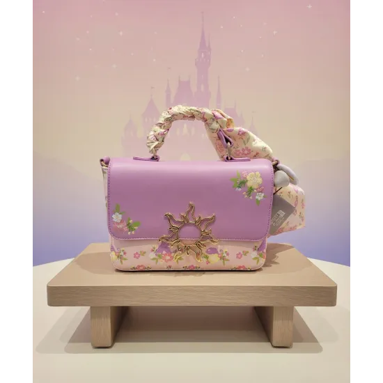 Loungefly Raiponce floral handbag – Disney Tangled crossbody bag sun clasp