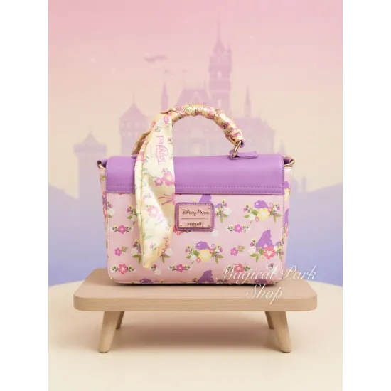 Loungefly Raiponce floral handbag – Disney Tangled crossbody bag sun clasp