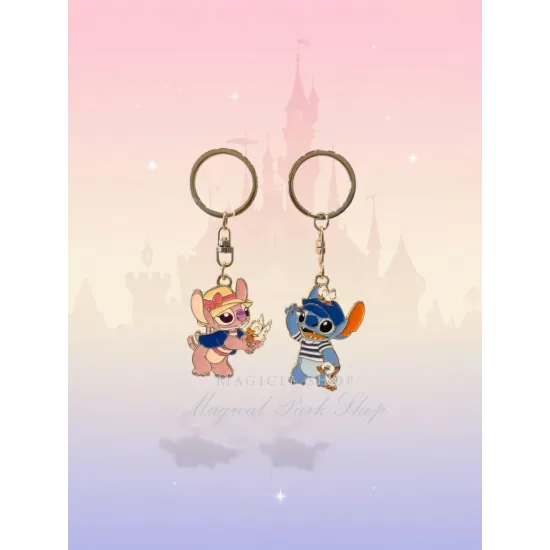 Duo de llaveros Stitch y Angel parisino / Mickey Minnie -Disneyland Paris