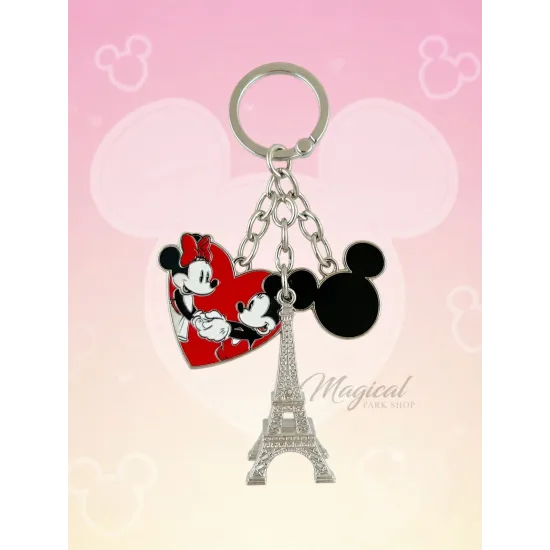 Schlüsselanhänger Mickey & Minnie Paris Eiffelturm – Disney romantisch
