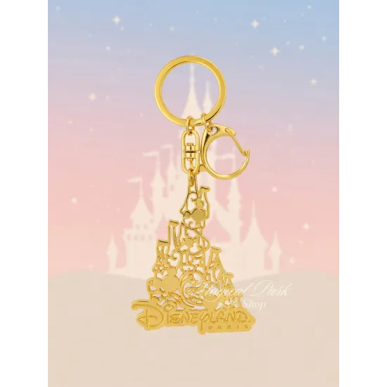 Llavero Castillo Disneyland Paris dorado – Colección Disney