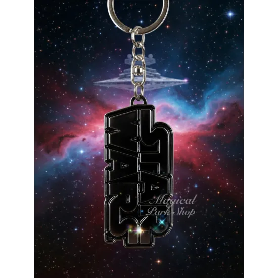 Llavero Star Wars de metal negro – X-Wing y logo