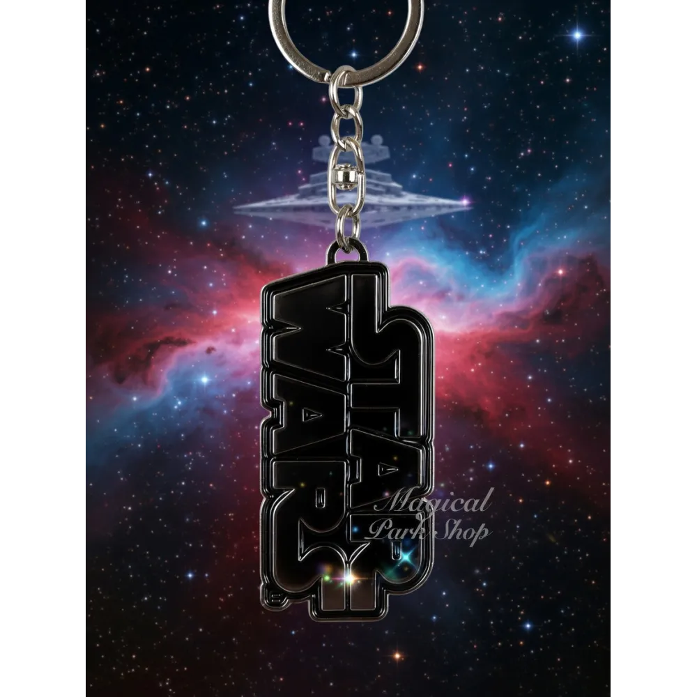 Black metal Star Wars keychain – X-Wing & logo