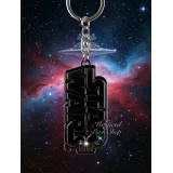 Black metal Star Wars keychain – X-Wing & logo