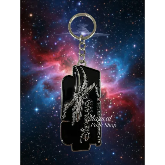 Black metal Star Wars keychain – X-Wing & logo