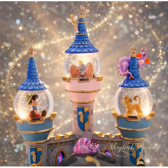 Globo de nieve Disney Luminoso Castillo mágico con Mickey Fantasia y princesas