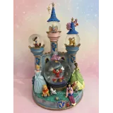 Leuchtender Disney Schneekugel Magisches Schloss mit Mickey Fantasia und Prinzessinnen