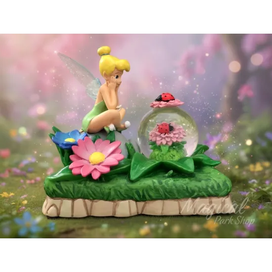 Disney Schneekugel Tinker Bell – Blumendekor mit Marienkäfer – Disneyland Paris