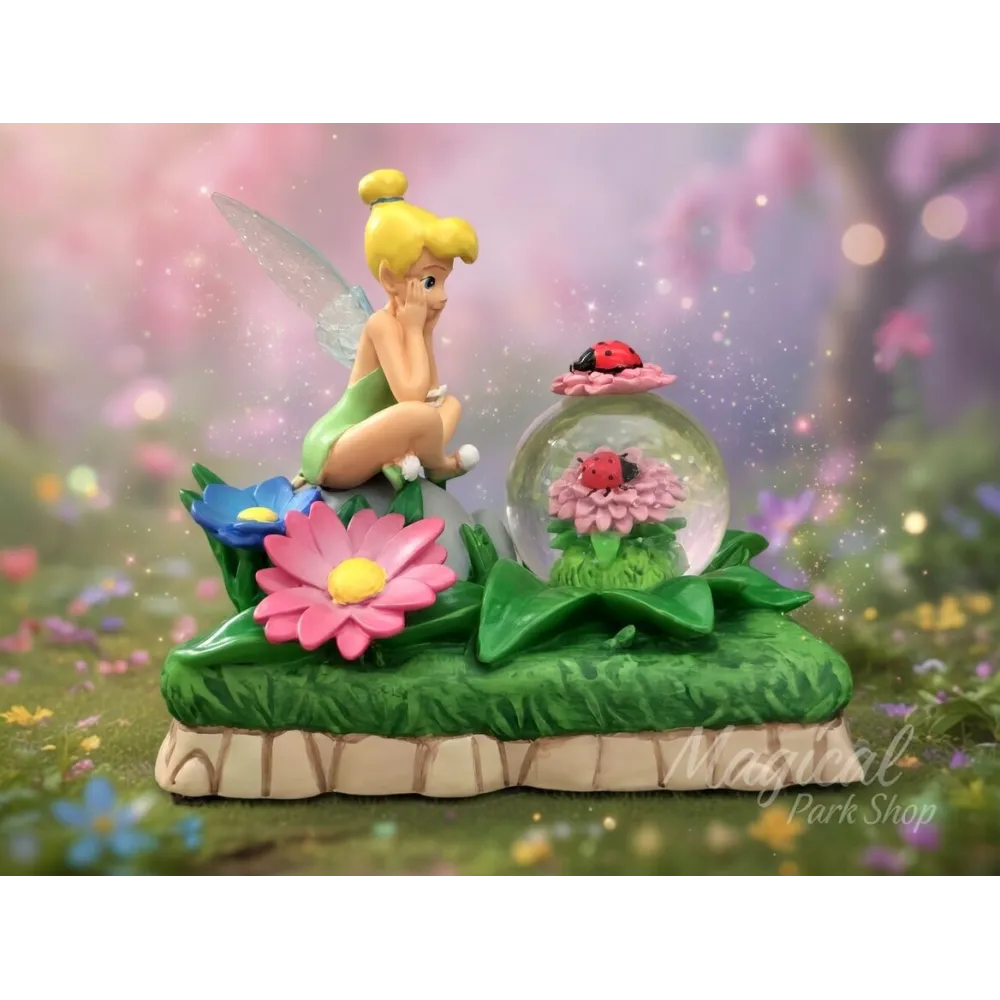 Disney Schneekugel Tinker Bell – Blumendekor mit Marienkäfer – Disneyland Paris
