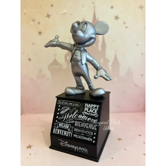 Mickey Welcome Figur – Silberne Edition Disneyland Paris