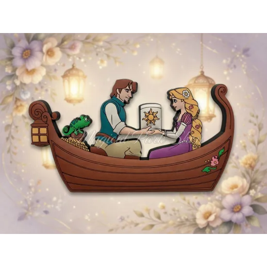 Rapunzel lantern barge magnet – lantern scene Disneyland Paris