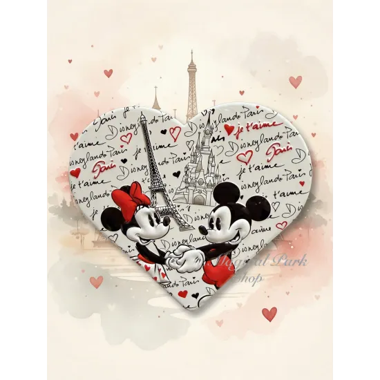 Imán Mickey y Minnie corazón Disneyland Paris – Torre Eiffel