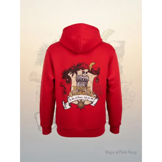 Chaqueta Piratas del Caribe roja – Sudadera con capucha Disneyland Paris