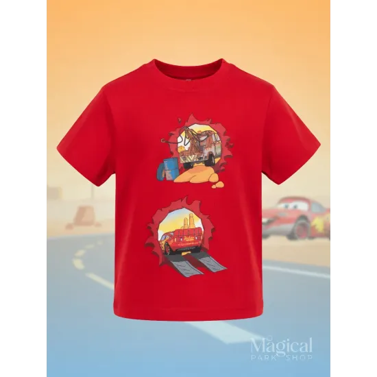 Camiseta infantil Cars Flash McQueen anverso y reverso -Disneyland Paris