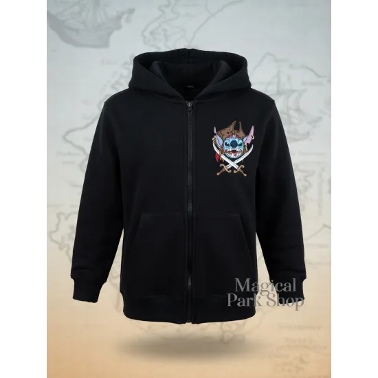 Kids Zip-Up Stitch Pirates of the Caribbean Hoodie – Disney Disneyland Paris