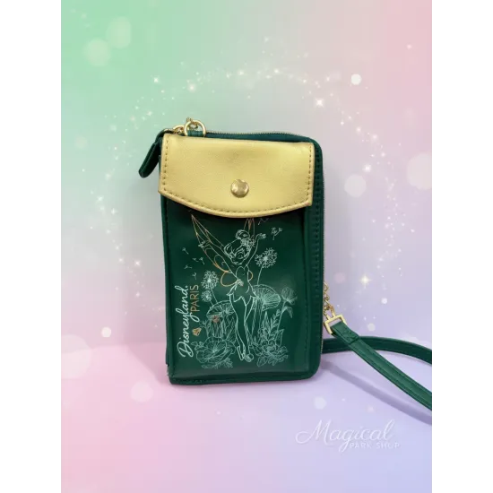 Pochette compagnon bandoulière Clochette – Mini sac Disney vert pratique Disneyland Paris