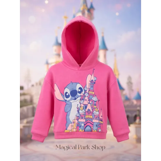 Pink kids hooded sweatshirt Stitch Disney x Billieblush