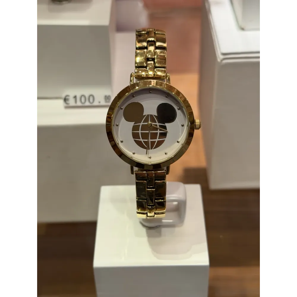 Montre Disney Mickey Dorée – Bracelet Métal Disneyland Paris