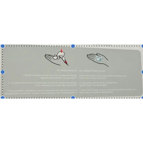 Distributeur savon mousse Disney – Mickey (recharge vendue séparément) Disneyland Paris