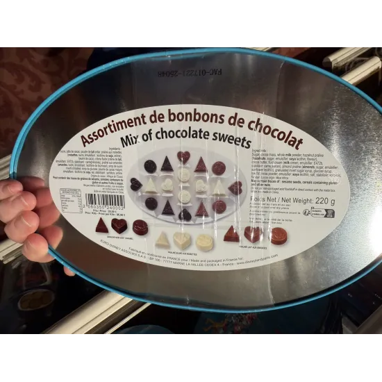 Boîte métal assortiment chocolats Disneyland Paris – personnages Disney 220g