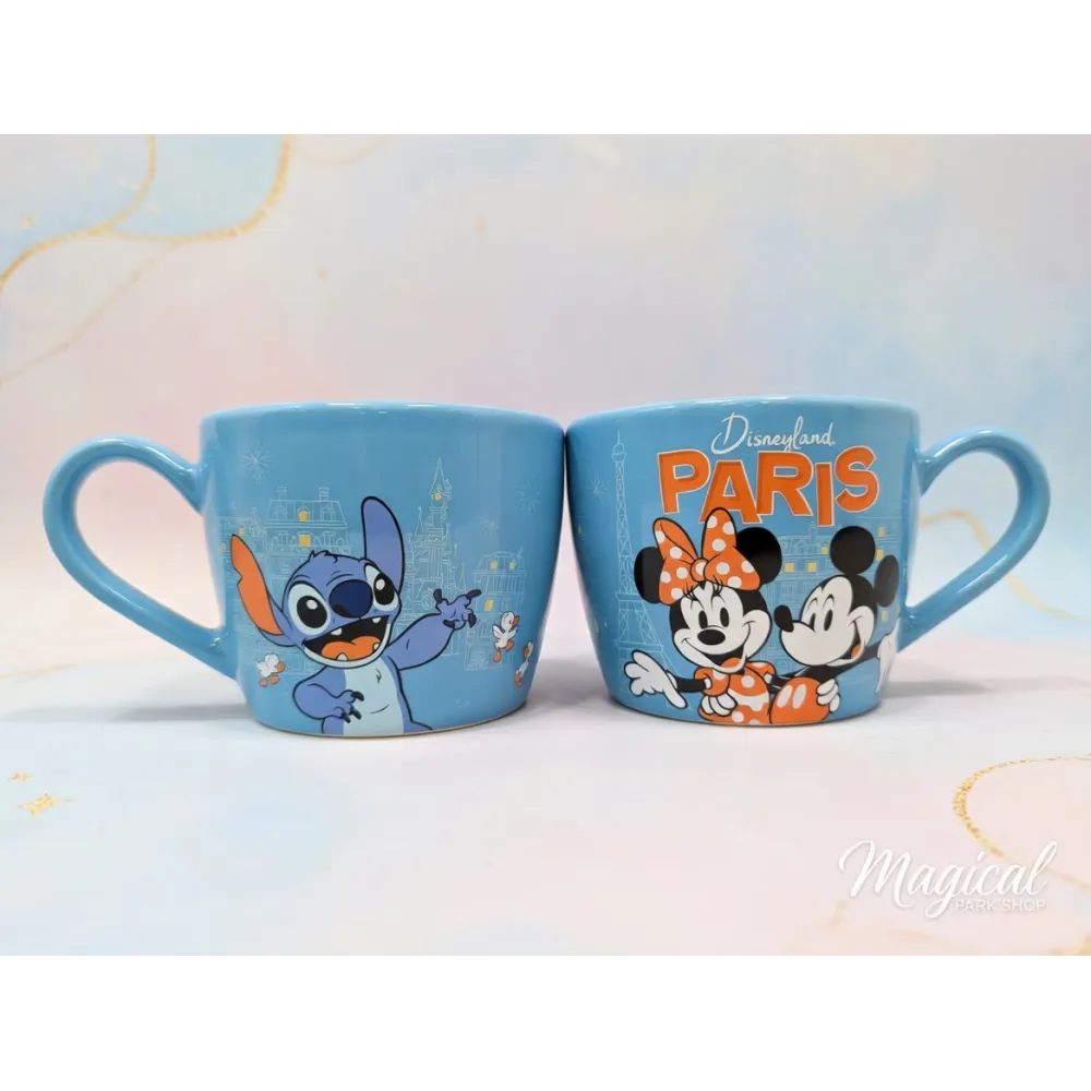 Disneyland Paris Stitch & Mickey Minnie Mug – Disney Souvenir Cup