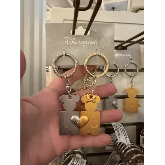 Porte-clés duo Disney Mickey Minnie – I Love You Disneyland Paris
