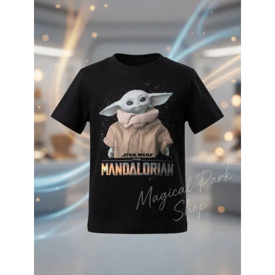 Camiseta infantil Grogu – Star Wars The Mandalorian negra Disneyland Paris