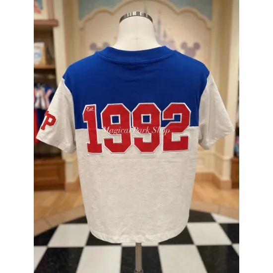 Camiseta crop para adulto Disney 92 – Estilo varsity Disneyland Paris