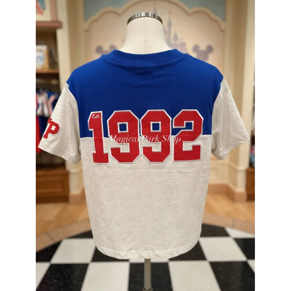 Camiseta crop para adulto Disney 92 – Estilo varsity Disneyland Paris