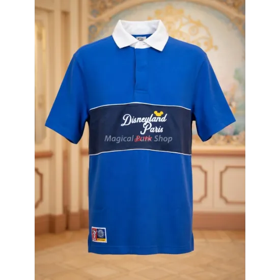 Disney adult polo blue white collar – Disneyland Paris sport chic
