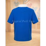 Disney Herren-Poloshirt blau weißer Kragen – Disneyland Paris sport chic