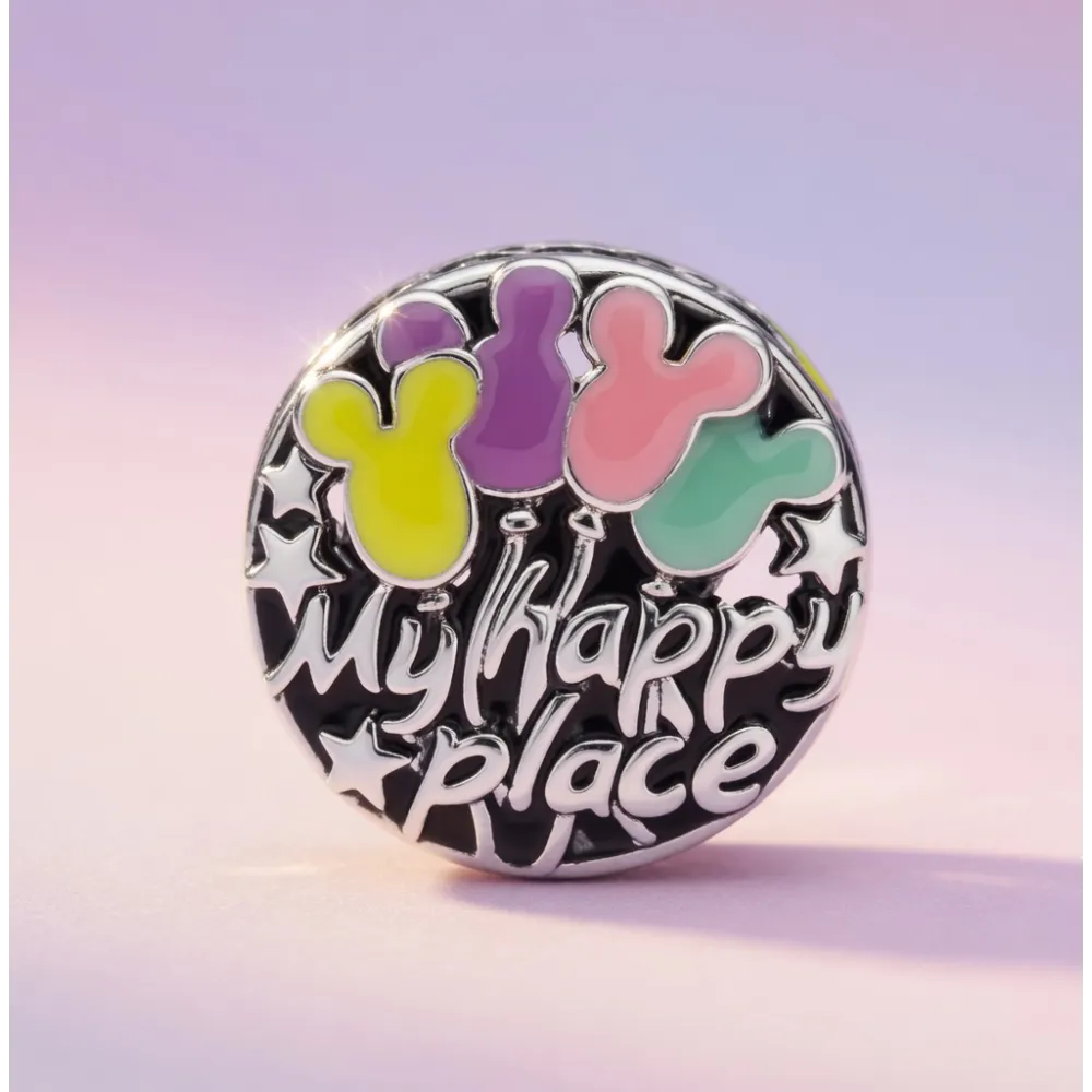 Charm Pandora Disney château & ballons Mickey – Happy Place argent Disneyland Paris
