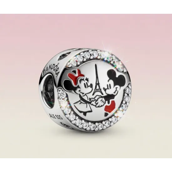 Disney Charm Pandora Mickey und Minnie Eiffelturm Disneyland Paris