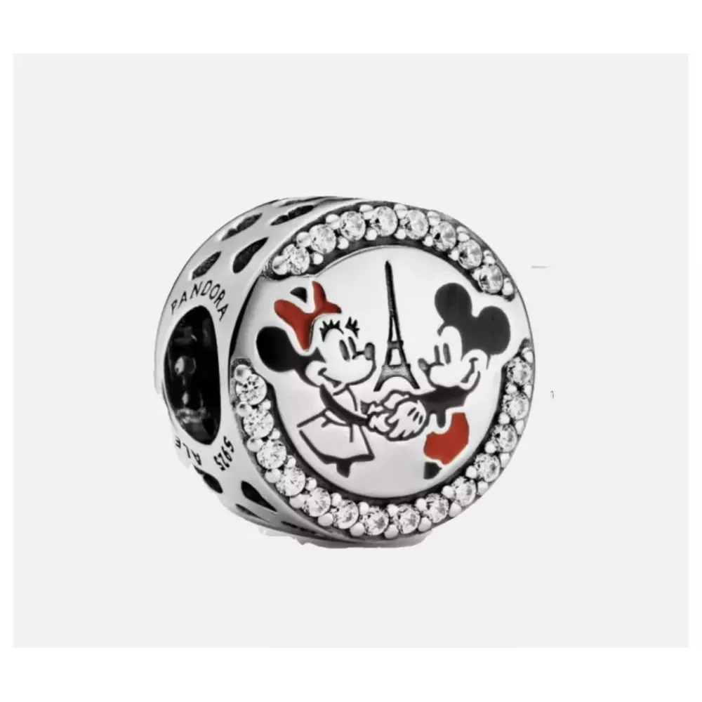 Charm Pandora Disney Mickey & Minnie tour Eiffel Paris argent- Disneyland Paris