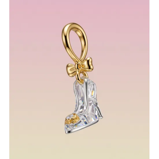 Cinderella Pandora Gold Plated Stiletto Charm with Synthetic Diamonds