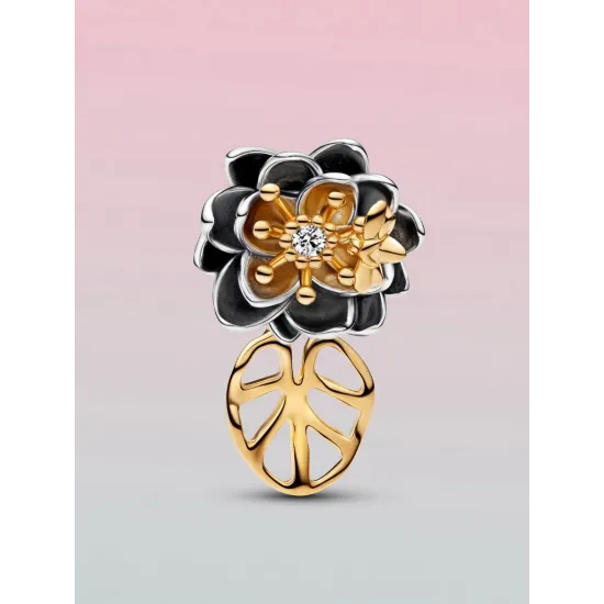 Charm Pandora Tiana Flower Gold with Synthetic Diamonds