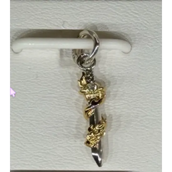 Charm Épée de Mulan Pandora doré avec diamants de synthèse