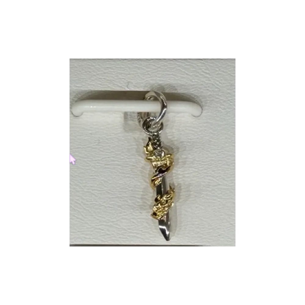 Charm Épée de Mulan Pandora doré avec diamants de synthèse