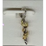 Charm Épée de Mulan Pandora doré avec diamants de synthèse