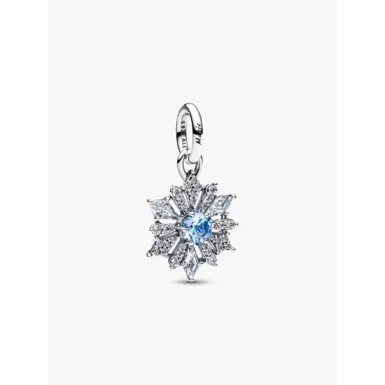 Charm Pandora copo de nieve Elsa azul plata con piedras brillantes