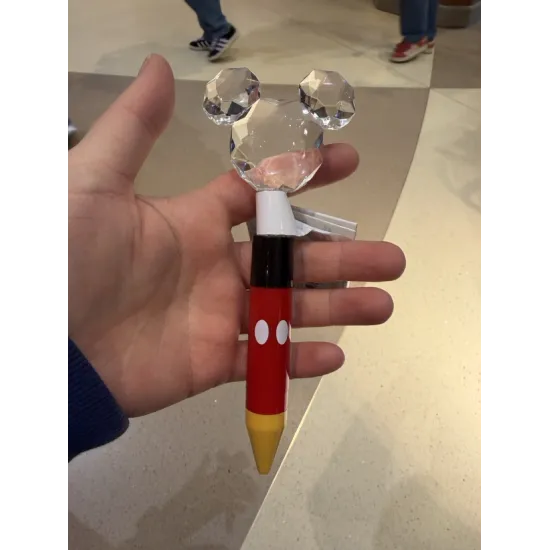 Stylo Disney Mickey et Minnie oreilles cristal lumineux Disneyland Paris