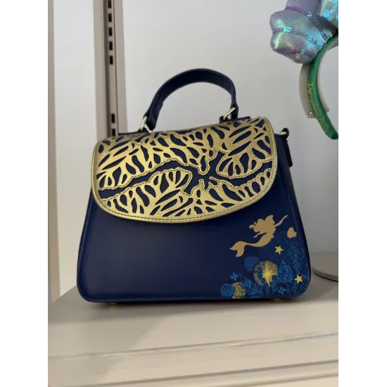 Sac Loungefly Disney Ariel La Petite Sirène bleu et doré Disneyland Paris