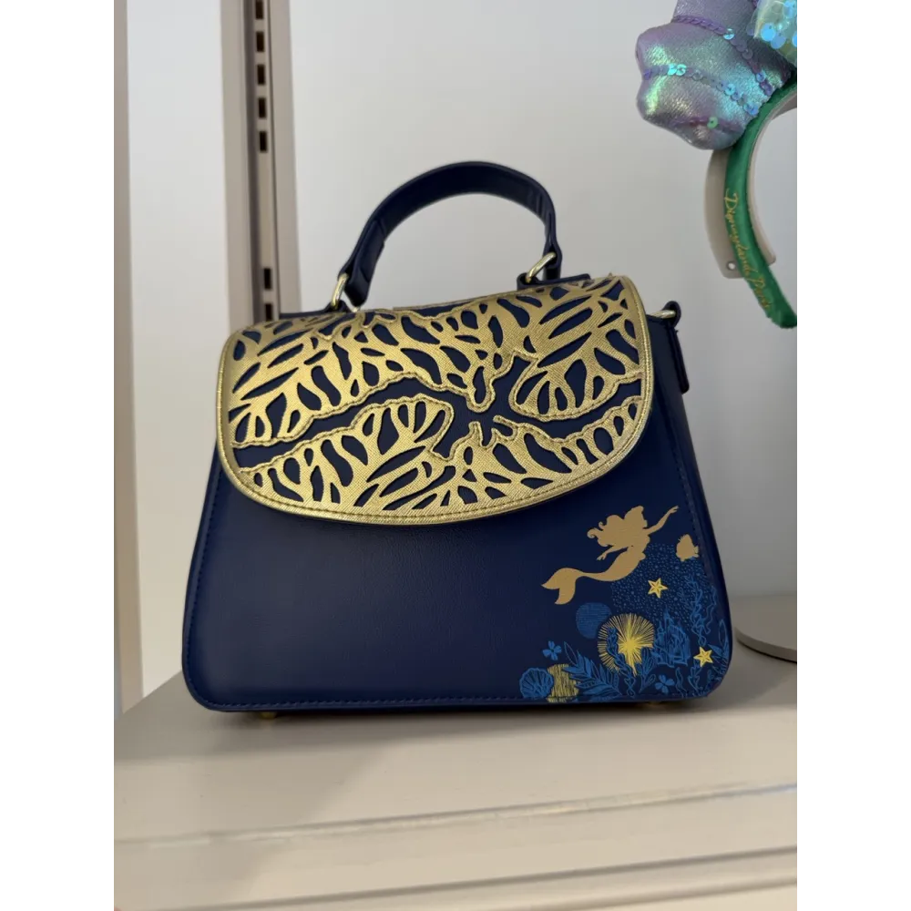 Sac Loungefly Disney Ariel La Petite Sirène bleu et doré Disneyland Paris