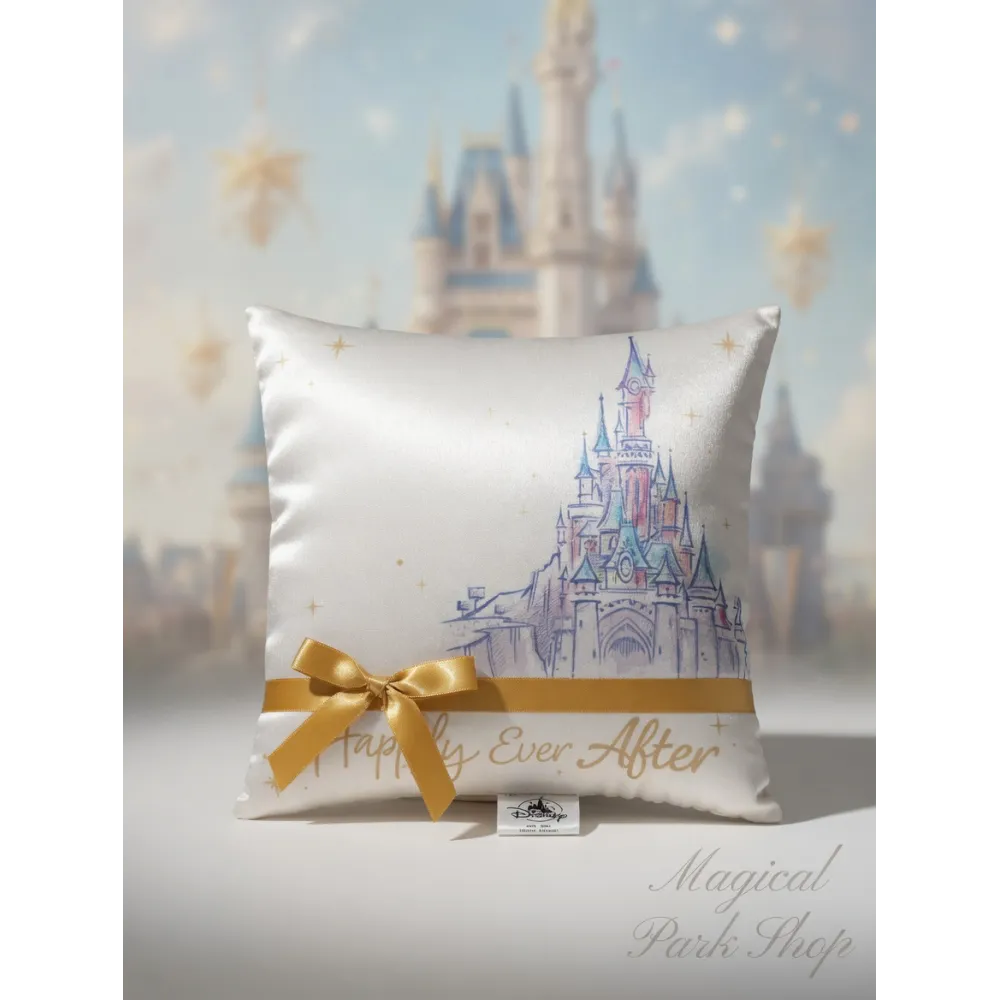 Disney Happily Ever After cushion with castle and golden ribbon ...