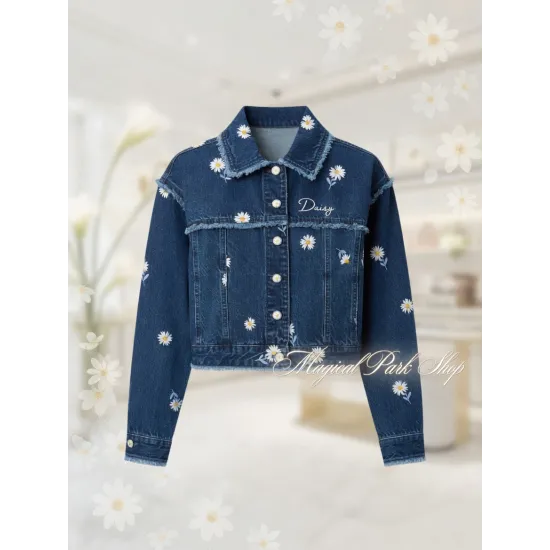 Chaqueta de mezclilla Daisy bordada – Chaqueta Disney para mujer, tendencia-Disneyland Paris