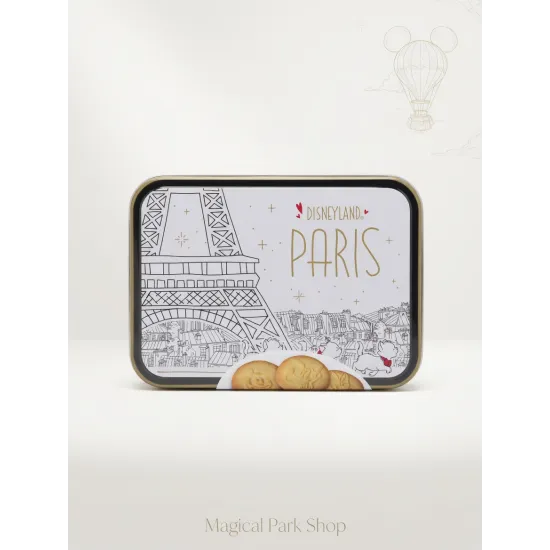 Galletas de Mantequilla Pura Disneyland Paris – Galletas puras en lata coleccionable blanca Aristocats Torre Eiffel
