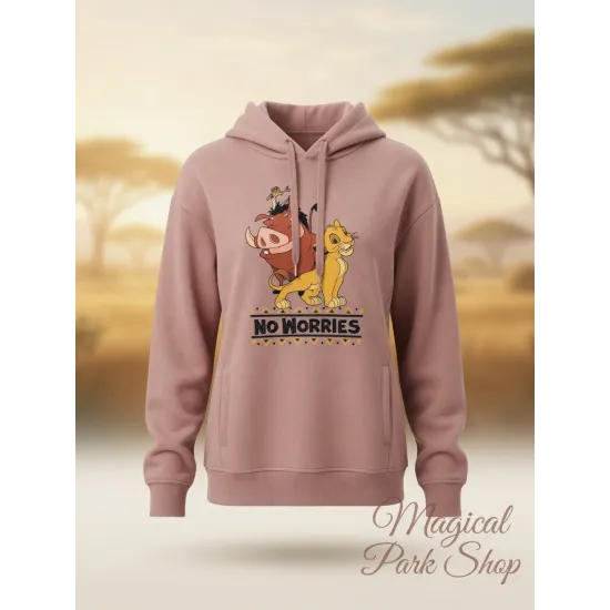 Disney The Lion King Hooded Sweatshirt “No Worries” – Simba, Timon & Pumbaa Disneyland Paris