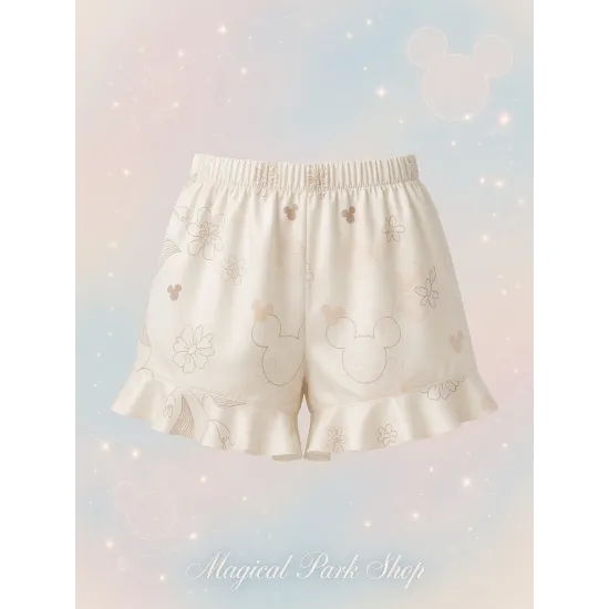 Disney Mickey Blumen-Pyjama-Shorts creme Damen Trend-Disneyland Paris